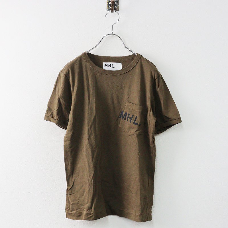 エムエイチエル MHL. MARGARET HOWELL ロゴプロントカットソー S/ブラウン トップス Tシャツ 半袖 【2400013794657】_画像1