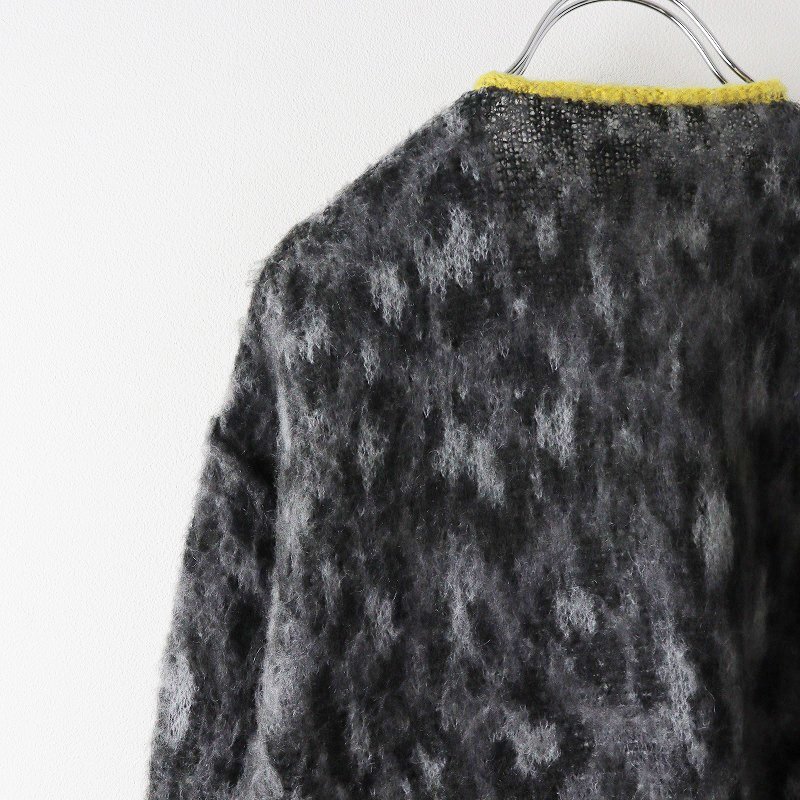 メンズ 2022AW サカイ sacai Leopard Knit Cardigan モヘヤ混 レオパードニットカーディガン 1//グレー ヒョウ柄 男性用【2400013759953】_画像7