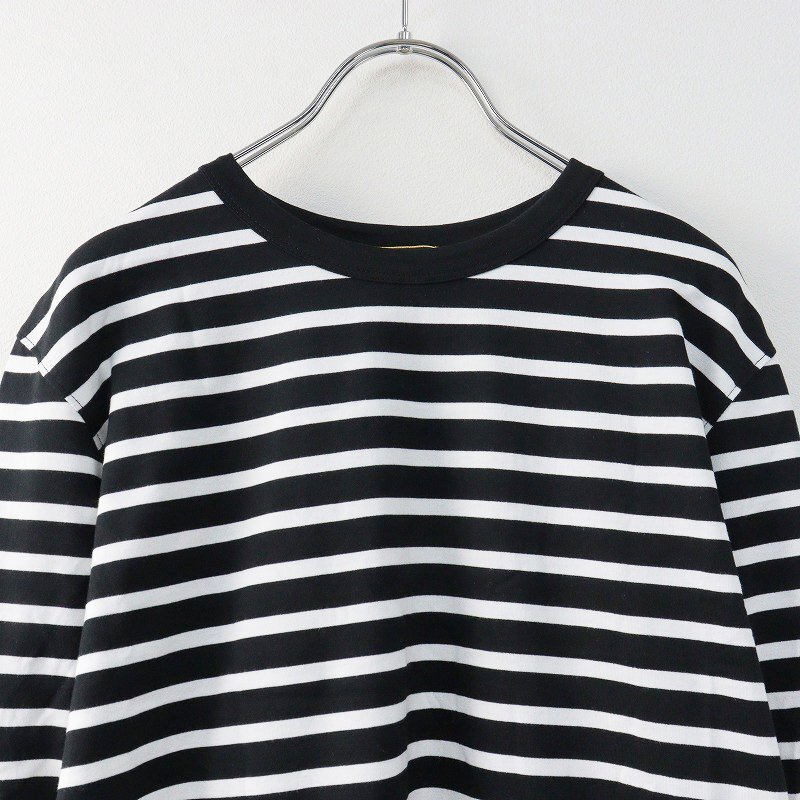 美品 2021AW ドゥーズィエムクラス Deuxieme Classe COCO Stripe Tシャツ/ブラック カットソー ボーダー【2400013796156】_画像3