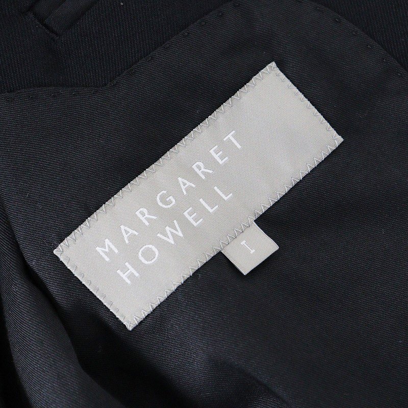 美品 マーガレットハウエル MARGARET HOWELL ウールコットン2Bジャケット 1/ブラック アウター フォーマル【2400013799348】_画像5