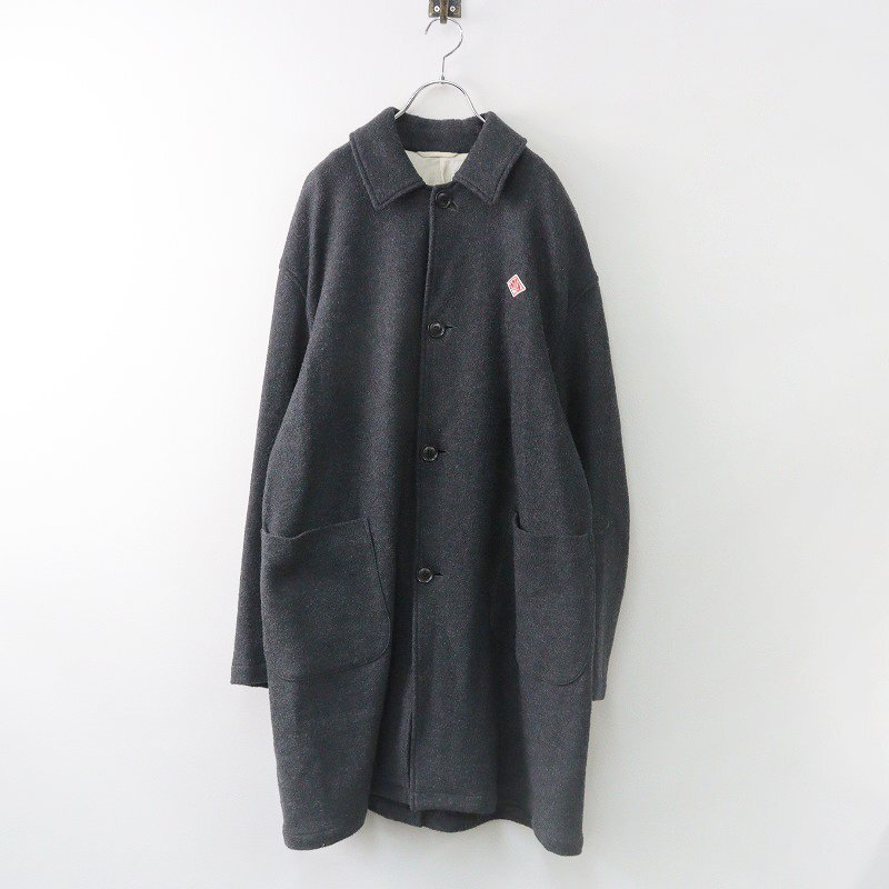  Dan ton DANTON wool . turn-down collar coat 40/ gray feather woven is oli autumn winter [2400013800075]