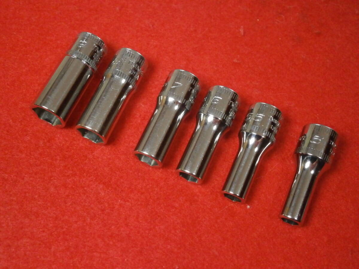 スナップオン Snap-on セミディープソケット 12個 セット 5mm～15mm TMMS 差込1/4sq (6.3mm) 6角