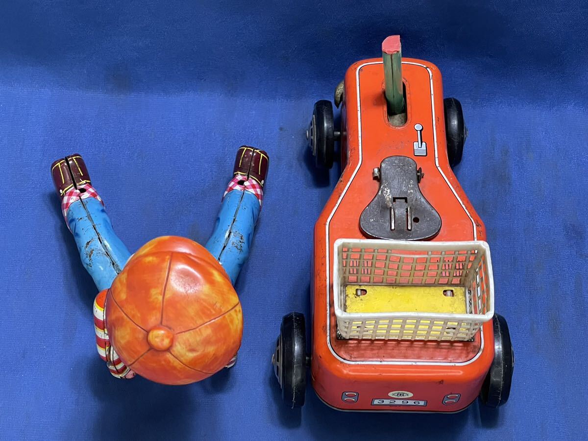 昭和レトロ MODERN TOYSマスダヤ 電動ブリキ玩具『 可愛いソフビヘッド坊やブリキ自動車 』最大高さ22.5cm 11cmx20cmビンテージ人形自動車_画像9