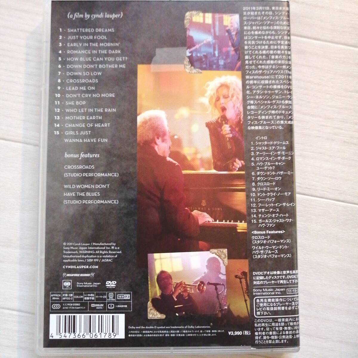 シンディローパー DVD+CD 2セット メンフィスへ愛を込めて・メンフィス ブルース・ア ナイト トゥ リメンバー 帯付 美品 Cyndi Lauperの画像3
