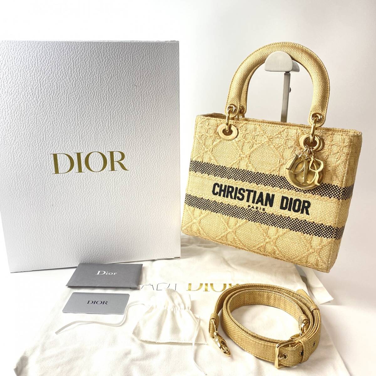 ディオール DIOR レディース カナージュ ミディアム 2way ショルダーバッグ ハンドバッグ 箱付