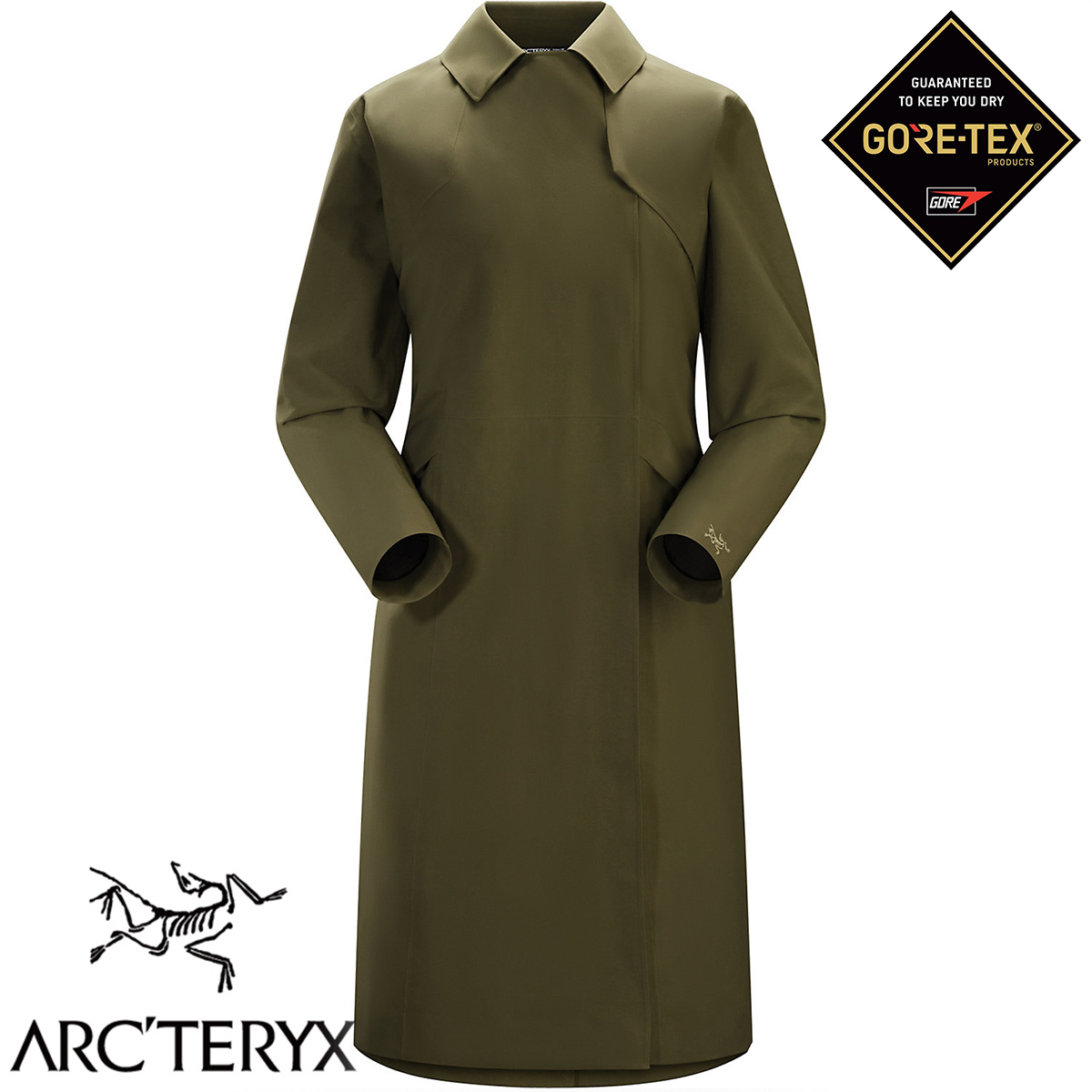 【新品本物 USA購入】 Arc'teryx アークテリクス ■ Nila Trench Coat ■ カーキ / M ■ニラ トレンチコート GORE-TEX ゴアテックス_画像1