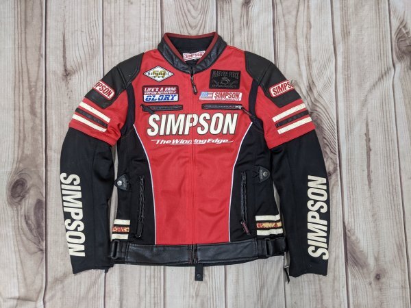 11．SIMPSON シンプソン デカロゴ デタッチャブル メッシュ レーシング ジャケット バイカー ブルゾン バイク ウェア レディースMy106_画像1