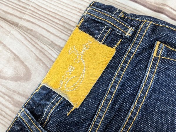 4．状態良好 イタリア製 JACOB COHEN JEANS パッチ ハラコ調 ボタンフライ デニムパンツ ジーンズ メンズ30 インディゴy206_画像4