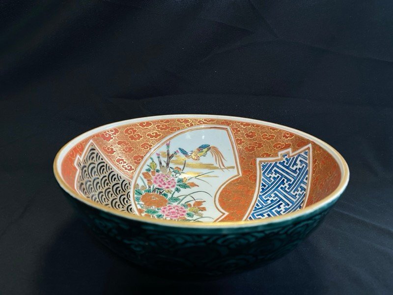 蔵出し 九谷焼 石川県伝統工芸 庄三 色絵 金彩 中鉢 和皿 和食器 陶器製 ☆ちょこオク☆80の画像1
