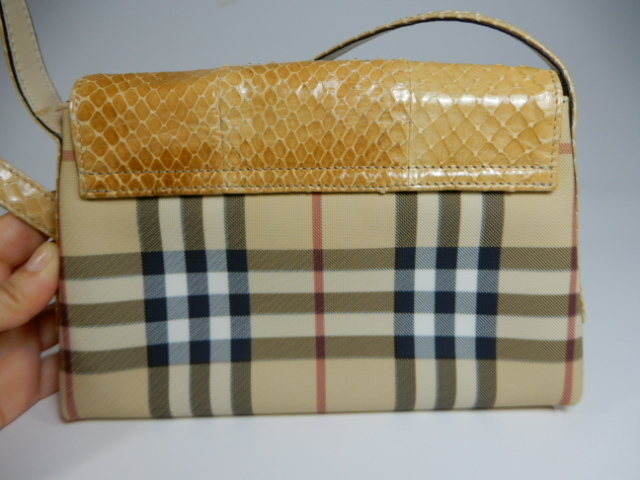 【正規品】BURBERRY　バーバリー　チェック柄　ベージュ　バッグ　ポシェット　小さいバッグ　保存袋付き　P-280_画像9