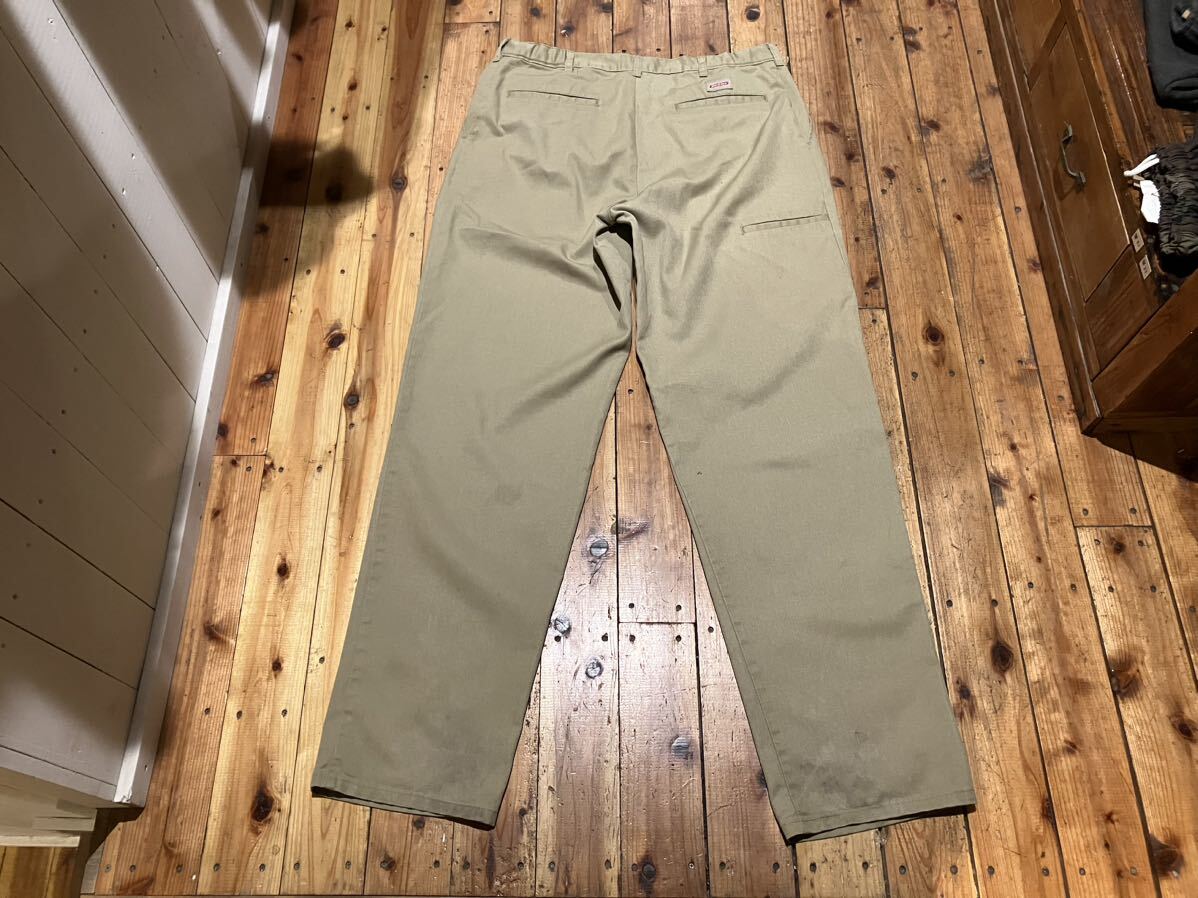 Dickies USA輸入　w34 ツータック　ベージュ　100円スタート　売り切り　古着　太め　スラックス　ワークパンツ　_画像3