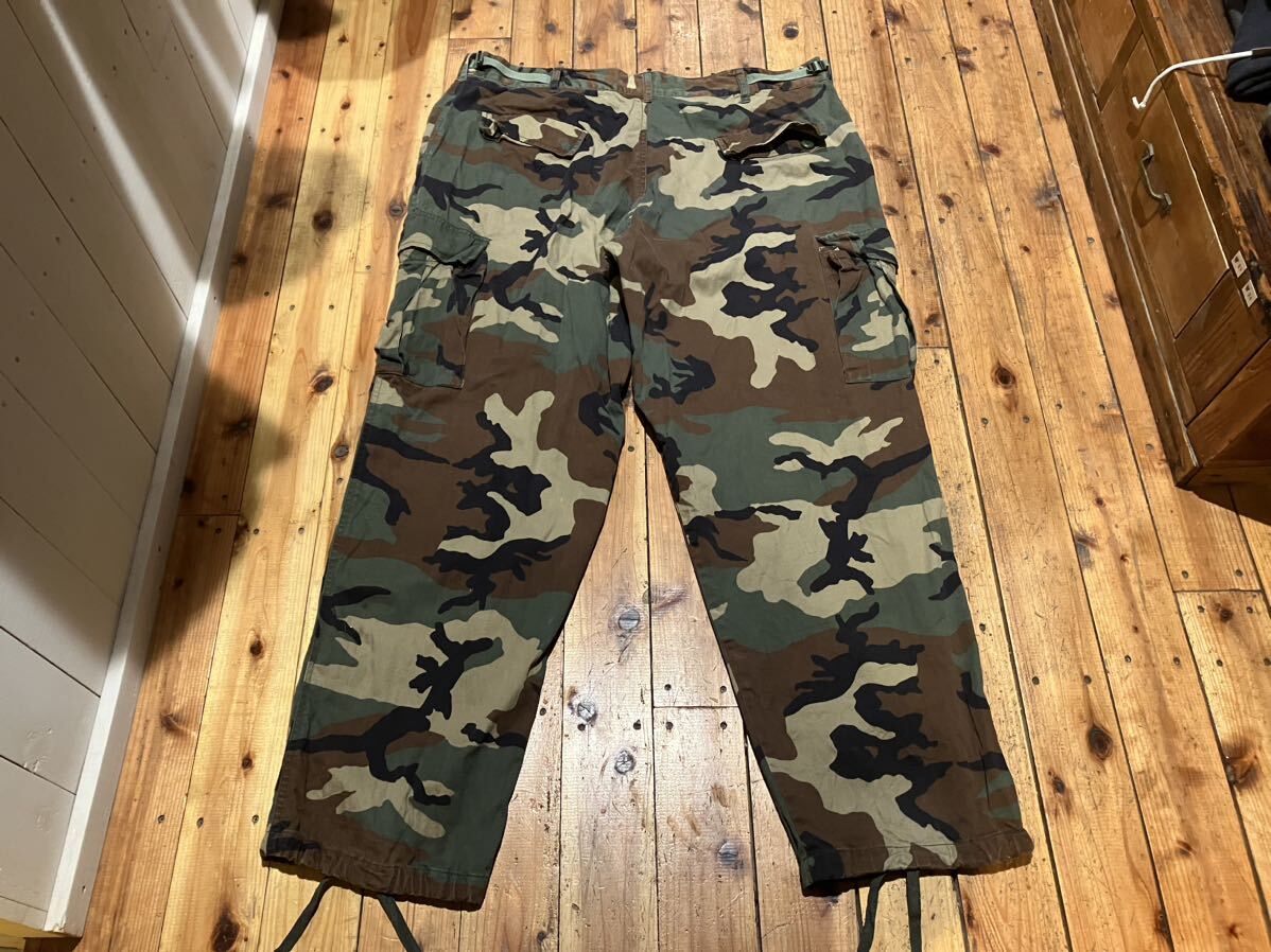 wood Land USA import w40 corresponding cargo pants 100 jpy start selling out old clothes military pants army bread work pants camouflage camouflage 