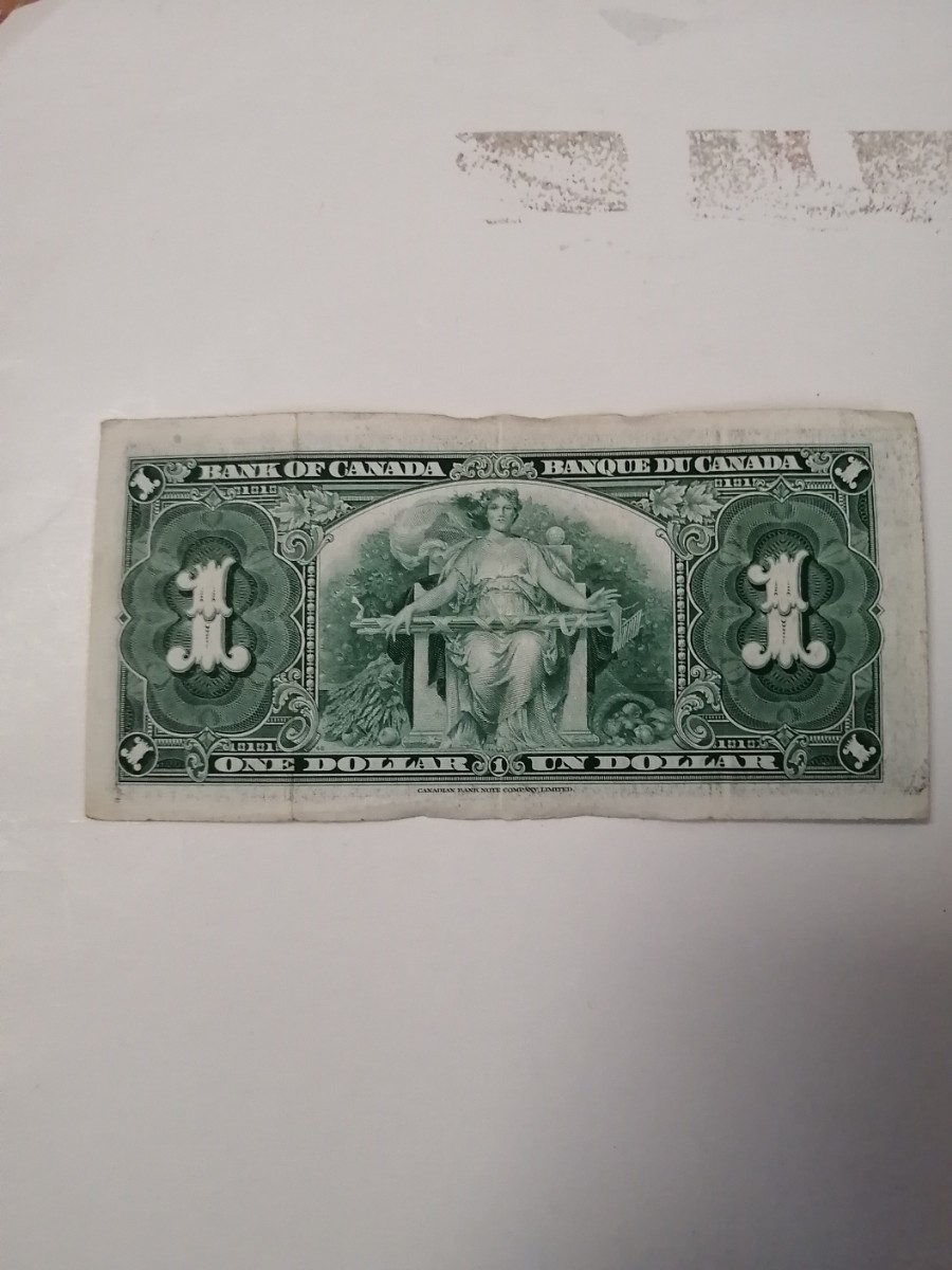 ★希少★　カナダ　１９３７年 　1ドル　旧紙幣　外国紙幣_画像2