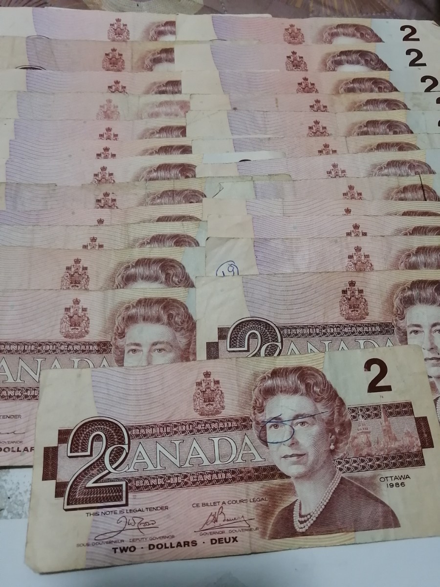 カナダドル紙幣2ドル25枚合計50ドル_画像2