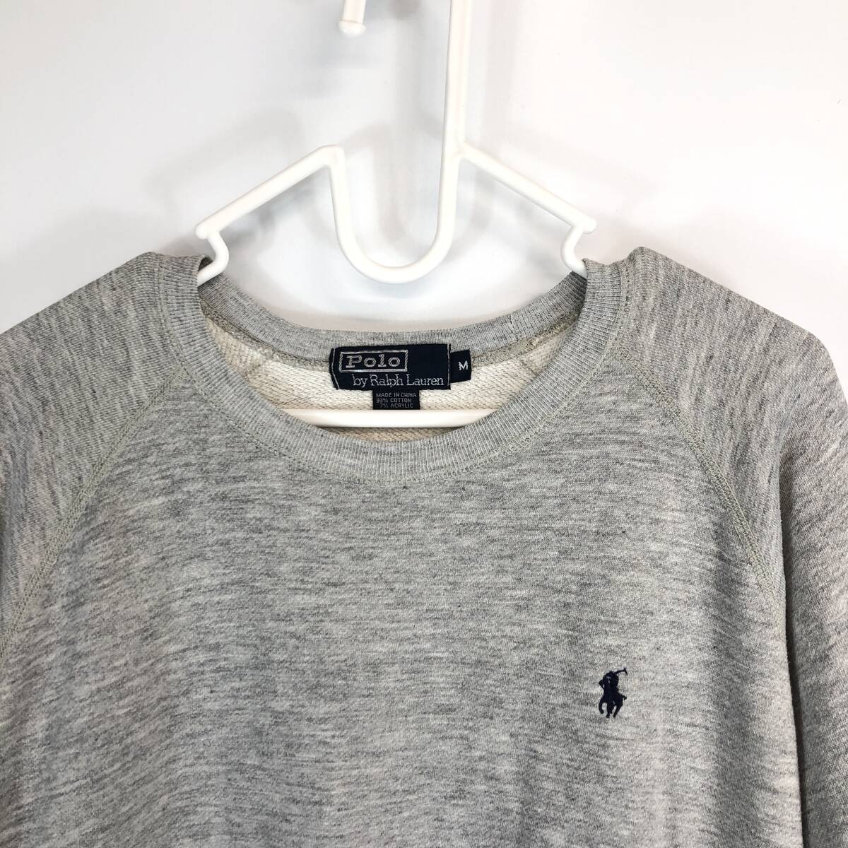 90s Ralph Lauren ラルフローレン ラグランスウェット コットン/アクリル グレー Mサイズ