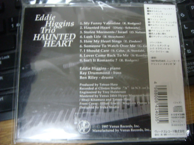 EDDIE HIGGINS TRIO HAUNTED HEART 魅せられし心 24K Gold CD 初回プレス限定 帯付き VENUS RECORDS TKCV-35055 エディ ヒギンズの画像2