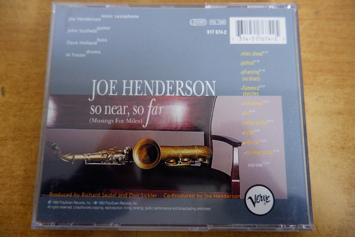 CDk-6430 ジョー・ヘンダーソンJoe Henderson / So Near, So Far (Musings For Miles)_画像2