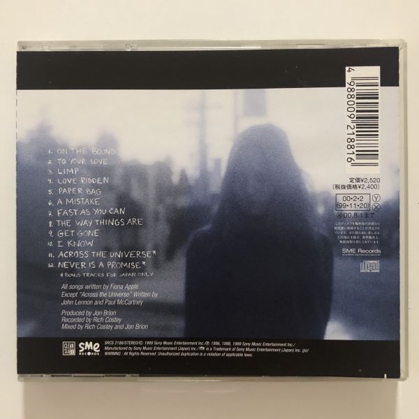 B25916　CD（中古）真実　フィオナ・アップル_画像2