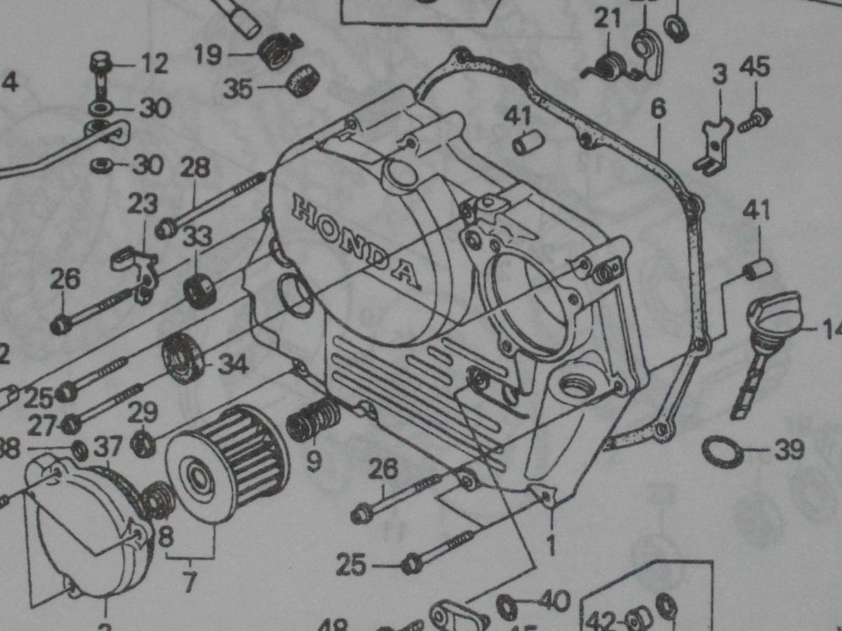 オイルフイルター＆Ｏリング GＢ06 XLR250R MD16 MD20 MD22 ホンダ 純正新品_7番、37番