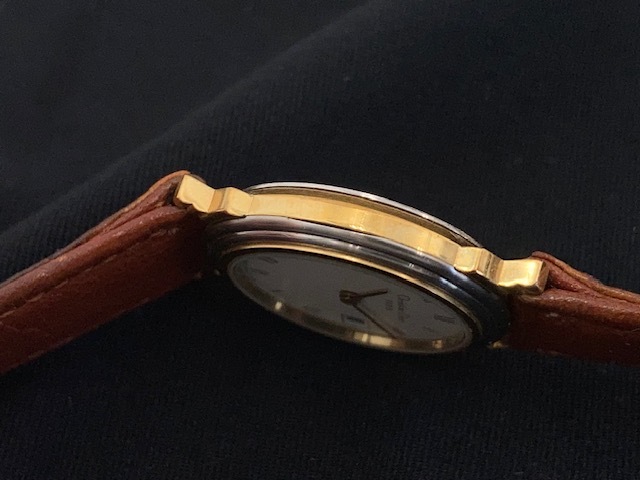 ※5703 Christian Dior 腕時計 48.12.02 クオーツ デイト レディース 白文字盤 不動 個人保管品_画像5