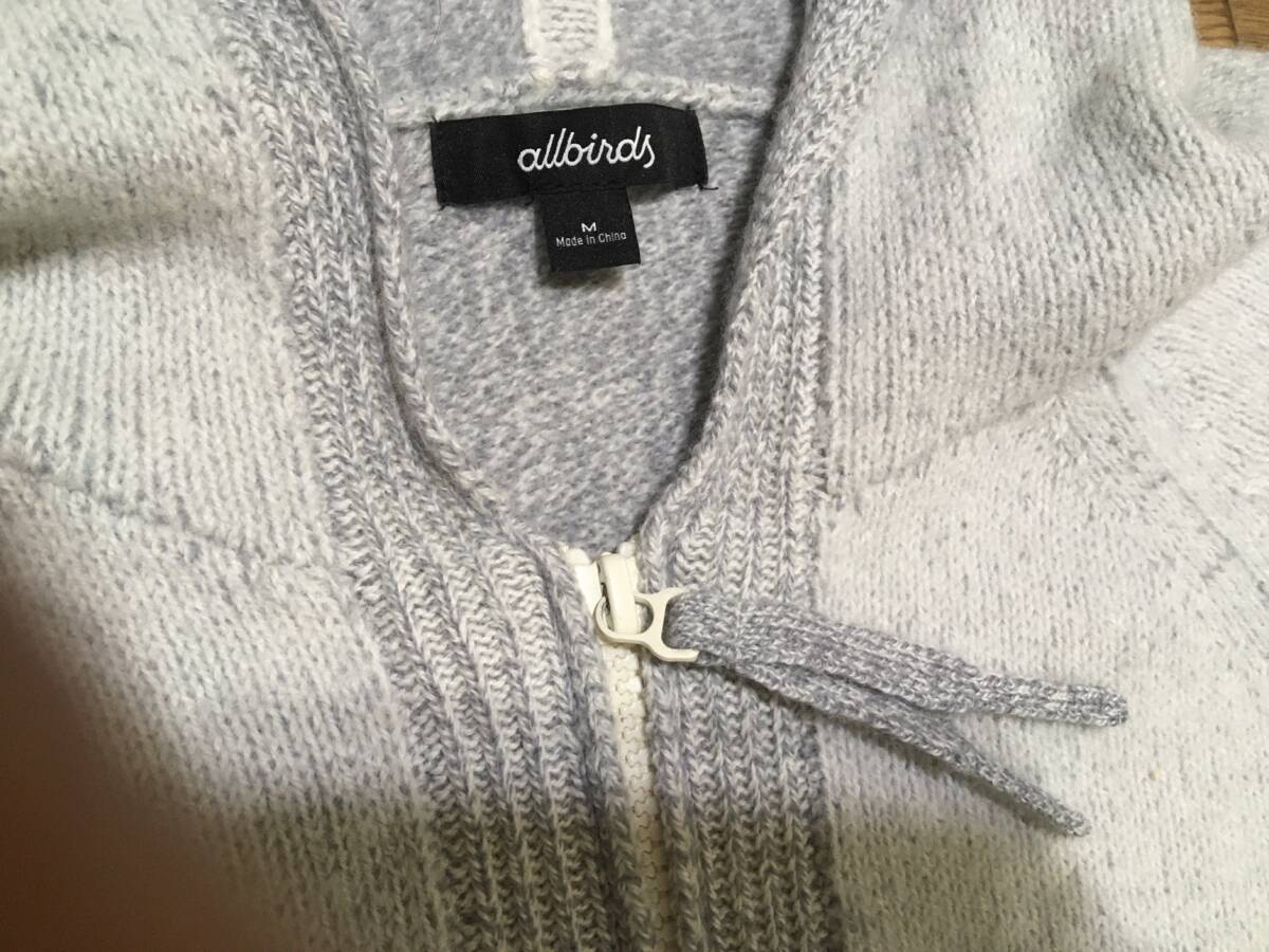 allbirds Men's Wool Hoodie Natural White M 古着 オールバーズ ジップアップパーカー ナチュラルホワイト ウール_画像4