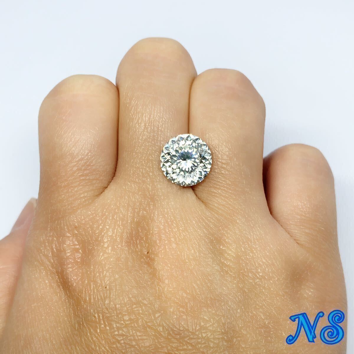 モアサナイト　ルース　裸石　ポルトガルカット　ロシアンカット　百花カット　5ct 11mm 5カラット　ダイヤモンド　リング　ネックレス_画像8