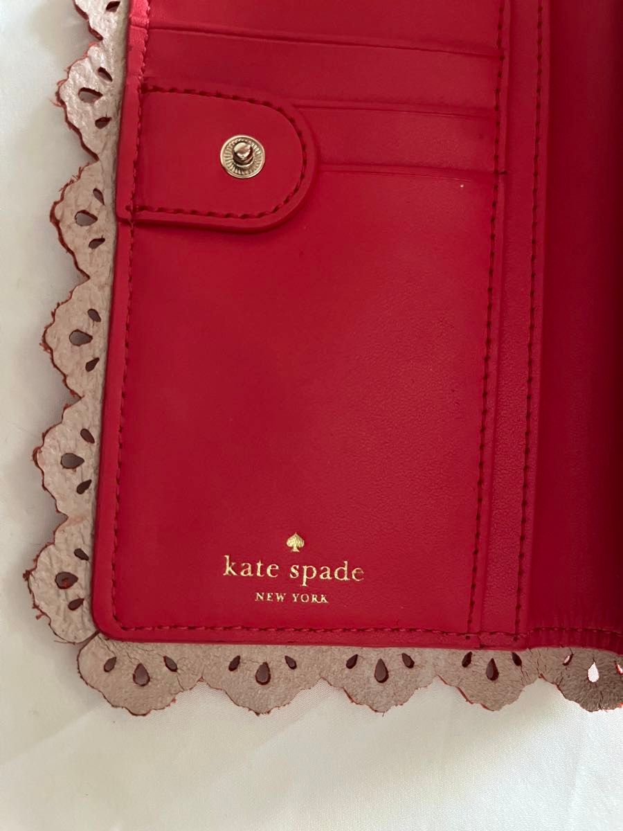 Kate spade ケイトスペード 本革レザーレース　二つ折り財布