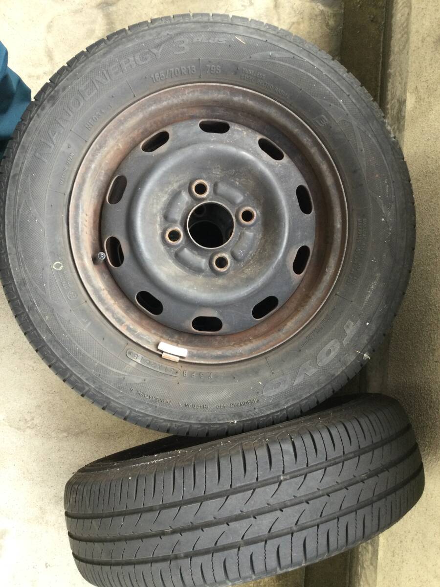 165/70R13サマータイヤ、ホイール4本セット手渡しのみ(長野市)_画像5