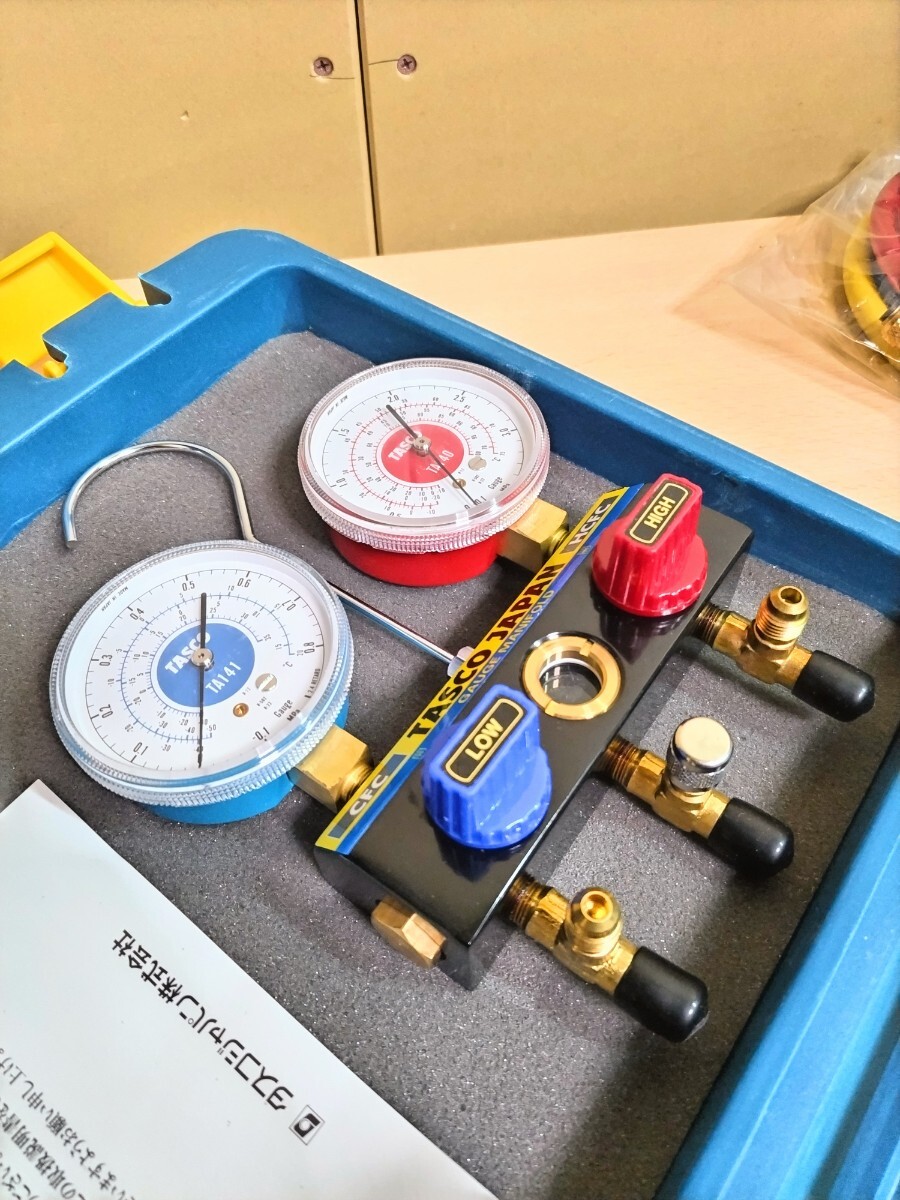  unused storage goods ichinenTASCO made manifold gauge kit TA120K-1 image importance present condition delivery goods R22 R12 R502