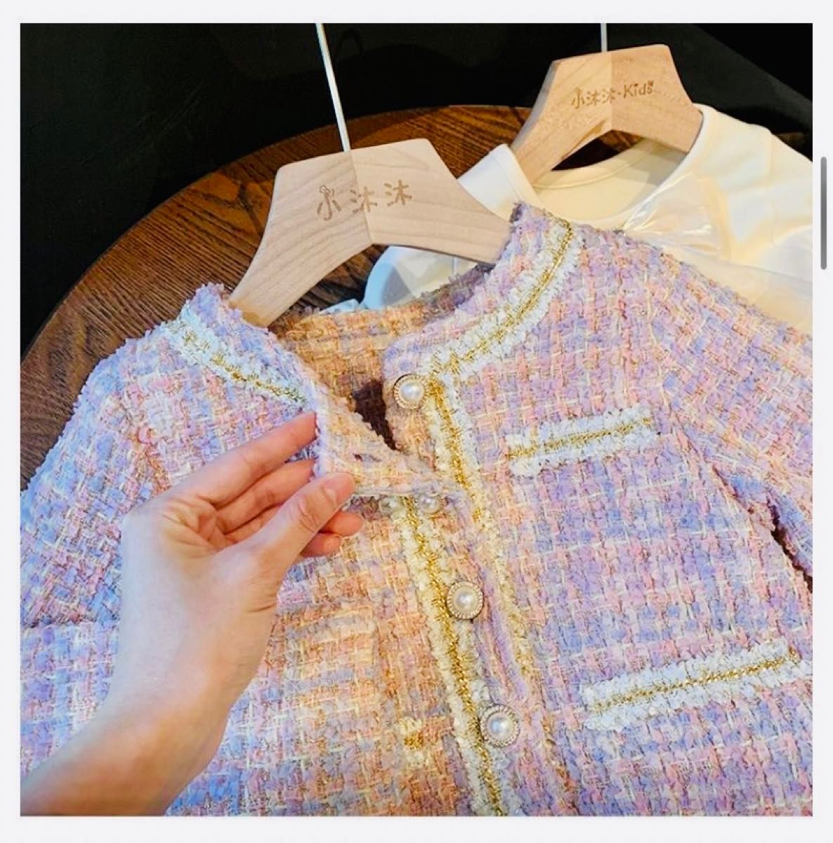 120 フォーマル 発表会 入学式 入園式 ワンピース セットアップ ツイードジャケット 晴れの日 リボン可愛い ドレス
