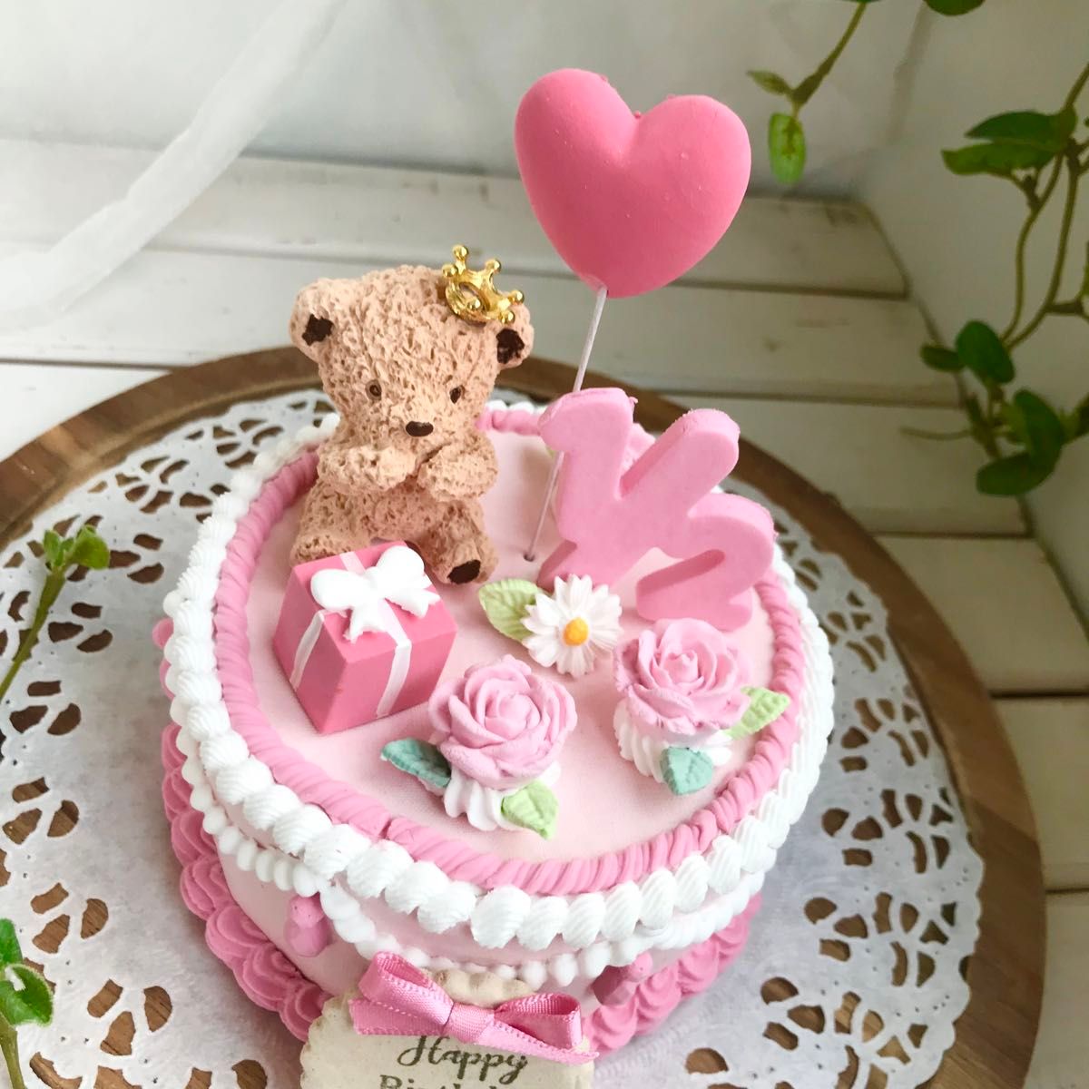 62 ピンク1段M クレイケーキ ハーフバースデー 誕生日 生誕祭 お 62 ピンク1段M クレイケーキ ハーフバースデー 誕生日 生誕祭 お
