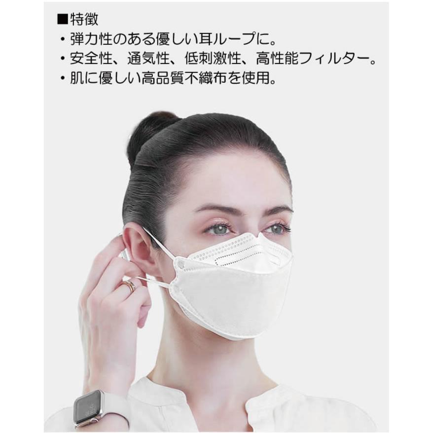 大人用マスク 95%カット 密封性がよい4層マスク 30枚セット 使い捨て 不織布 3D 立体マスク(ホワイト　鼻カットあり)_画像5