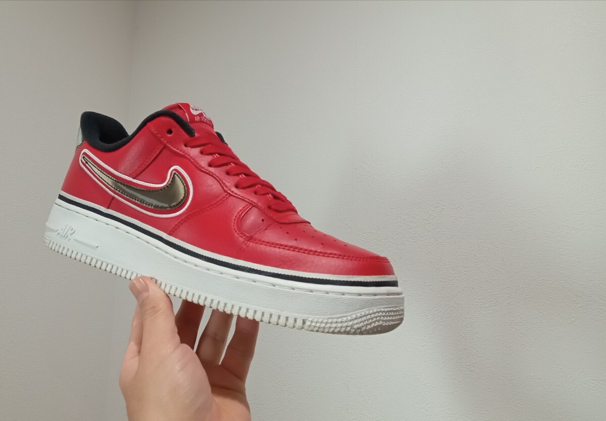 1T25【特価/Used/入手困難】NIKE AIR FORCE 1 07 LV8 SPORT RED/WHITE/Jordan sb force atmos AIRMAX dunk acg supreme 1 2 4 95 97 90 _画像2