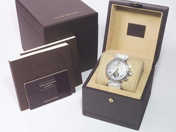  Shimizu shop { free shipping } Louis Vuitton tongue b-ru Rav Lee cup GM original diamond chronograph Q11BF0 domestic regular box * written guarantee attaching 