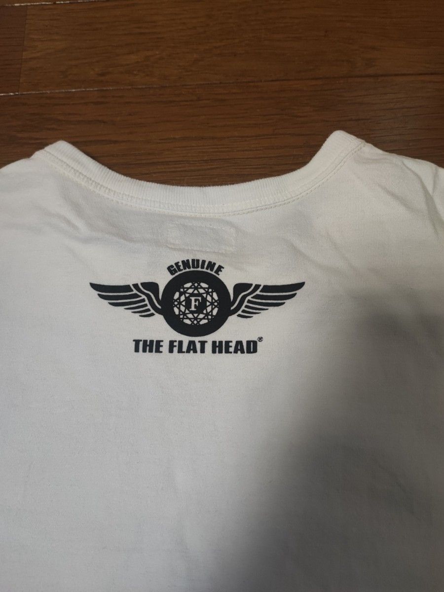 The FLAT HEAD フラットヘッド 半袖 Tシャツ ホワイト size 44 スモールフライングホイール