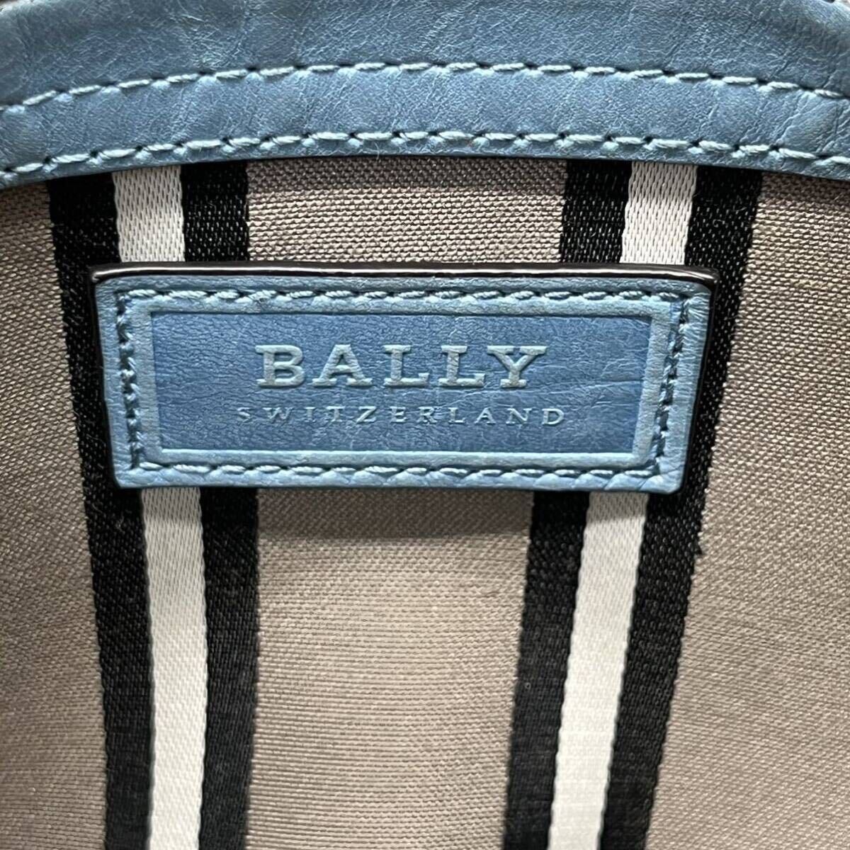 希少色 BALLY バリー ショルダーバッグ メッセンジャーバッグ トレインスポッティング トレスポ ブルー レザー A4 メンズ ボディー クロス_画像9