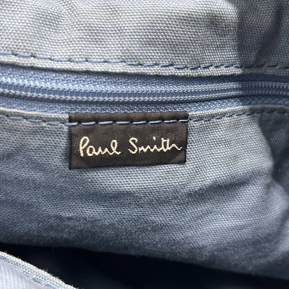 2way Paul Smith マルチストライプ ポールスミス トートバッグ ビジネス ハンド 通勤 通学 レザー 本革 虹色 ナイロン 黒 青 A4 キャンバス_画像9