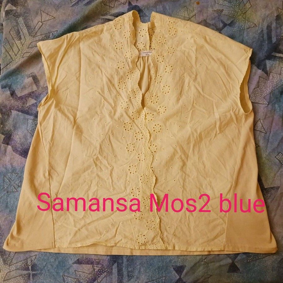 SM2 Samansa Mos2 blue サマンサモスモス トップス レース レモン色