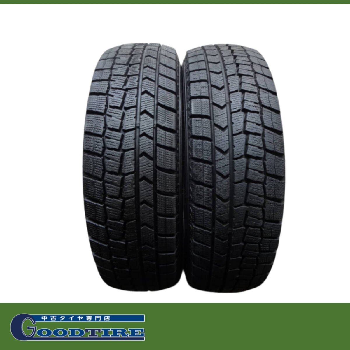 2022年製 冬用2本 175/65R15 9分山 ダンロップ WINTERMAXX WM02 中古タイヤ スタッドレスタイヤ アクア フィット ノート（2559）_画像1