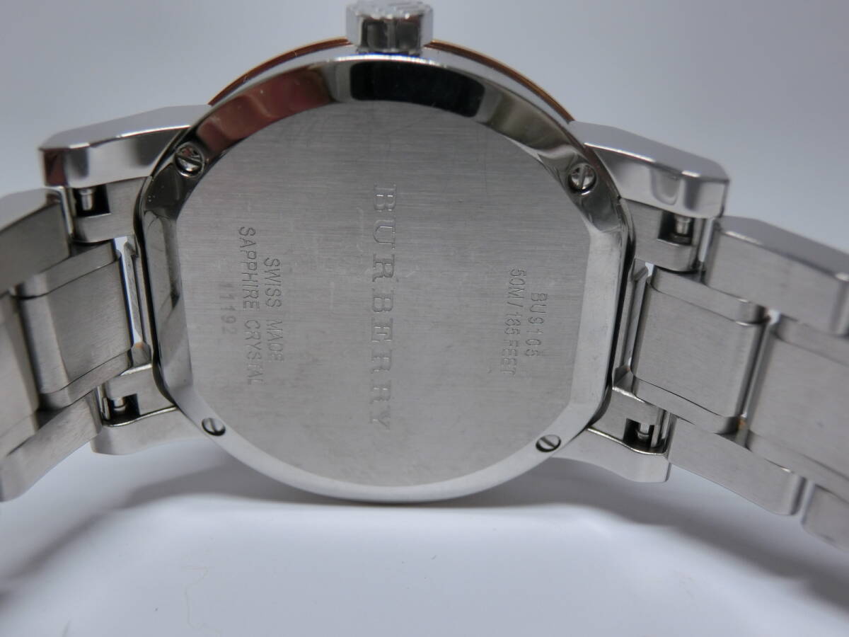 [N3018-O6005go] used :BURBERRY Burberry wristwatch BU9105 stainless steel silver rose Gold THE CITY quarts 