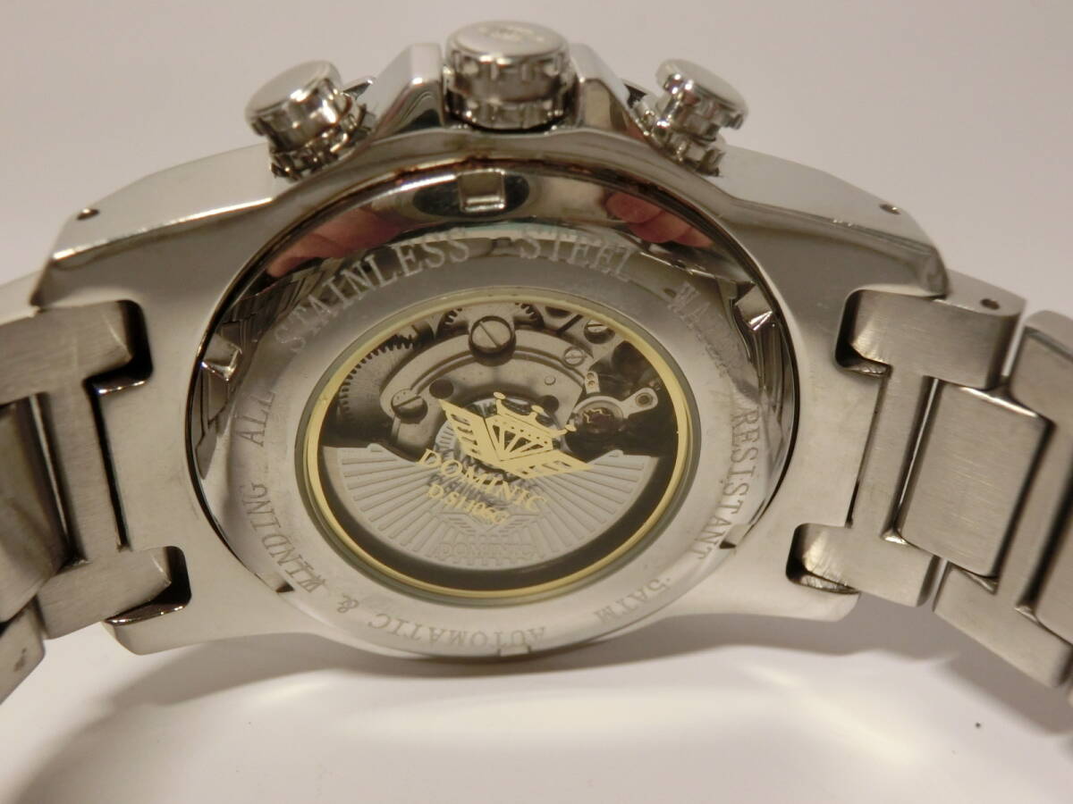 【№4029-O6004◎】中古品：DOMINIC ドミニク DS1106G 自動巻き 裏蓋スケルトン メンズ腕時計 作動品の画像4