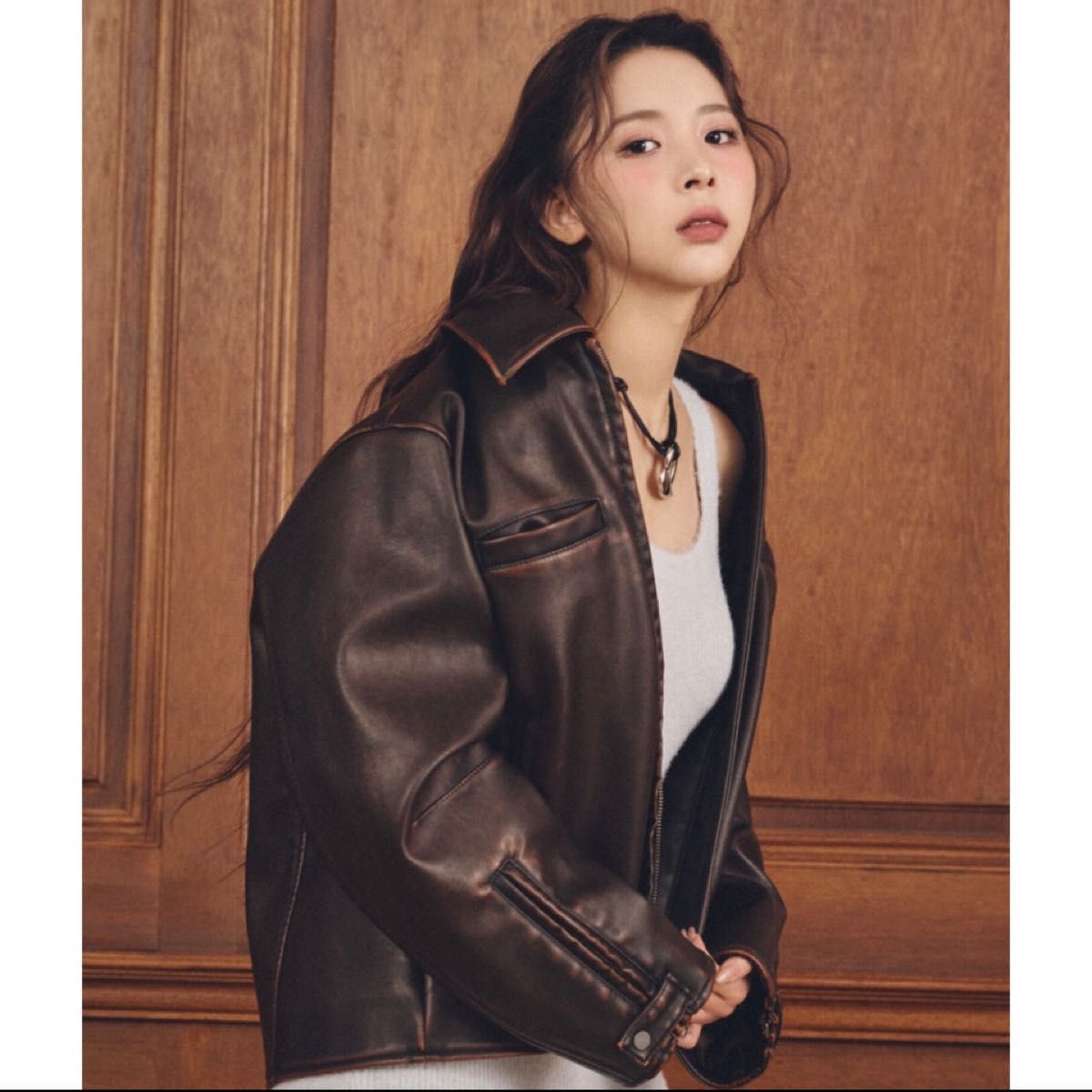 MICHIXSLY F/LEATHER ジャケット ブラウン ミチスライ コラボ MICHIXSLY F/LEATHER ジャケット ブラウン ミチスライ コラボ