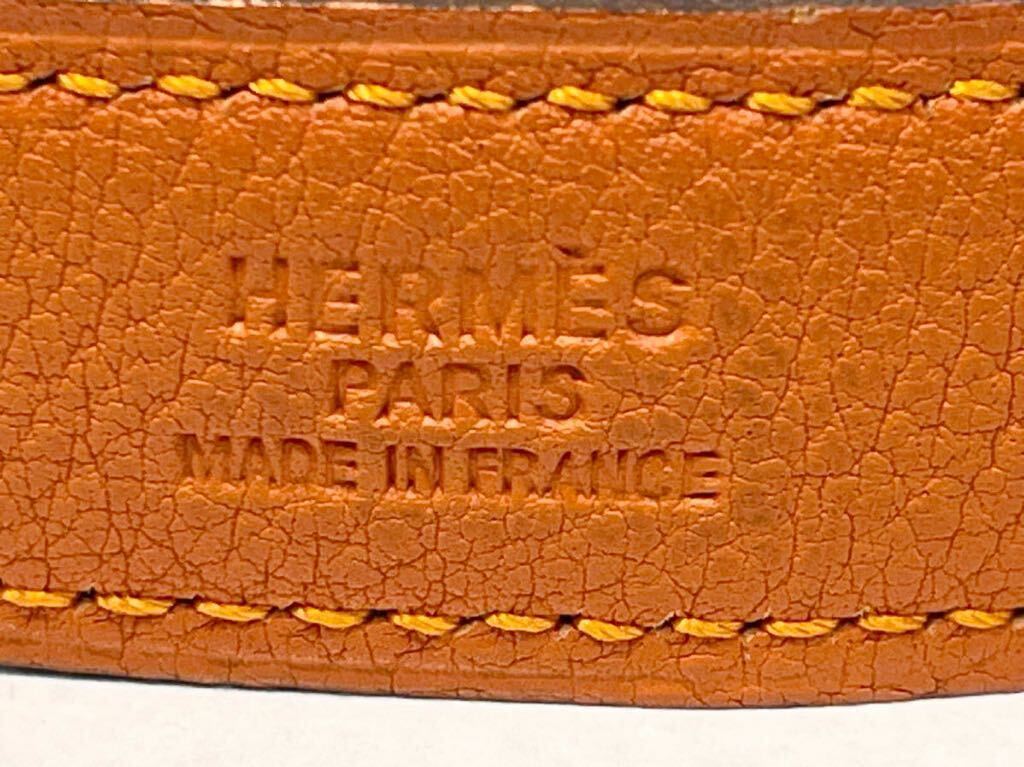 HERMES エルメス コンスタンス Hベルト サイズ 85リバーシブル ブラック オレンジ バックル ゴールド金具 _画像3