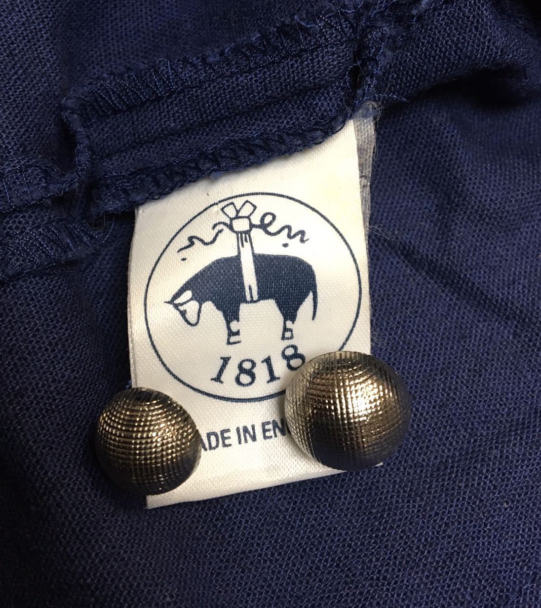 37-56 BROOKS BROTHERS ブルックスブラザーズ MADE IN England ジャケット 麻 ネイビー ヴィンテージ_画像4