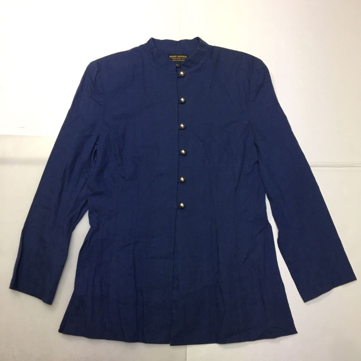37-56 BROOKS BROTHERS ブルックスブラザーズ MADE IN England ジャケット 麻 ネイビー ヴィンテージ