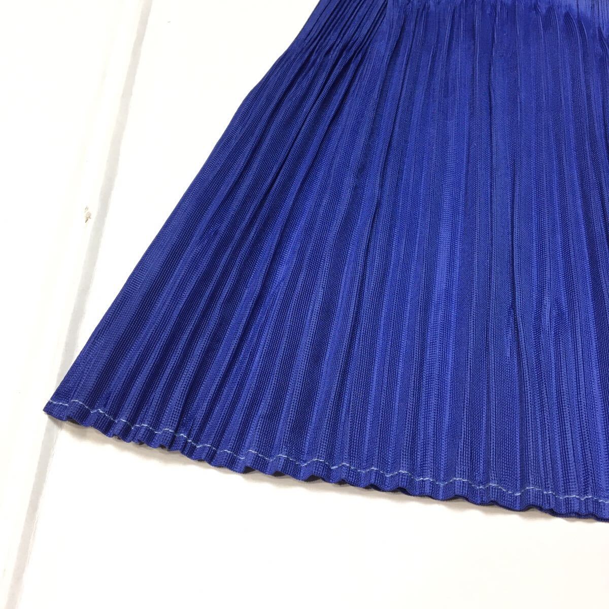 38-42 PLEATS PLEASE ISSEY MIYAKE ワンピース ブルー ドット ウェーブ　【 4 】_画像6