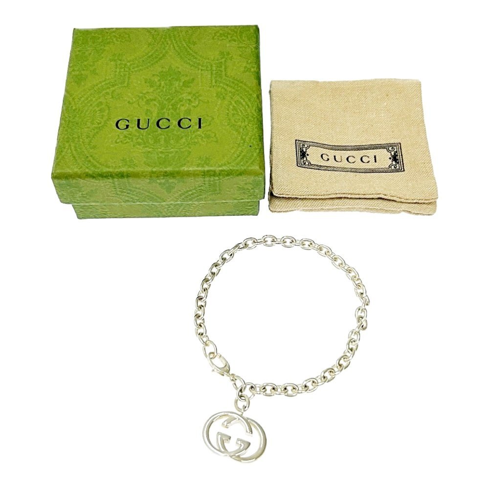 【箱付き】 GUCCI グッチ シルバー インターロッキングG ブレスレット 22.9g 925刻印 248157 ブレスレット_画像8