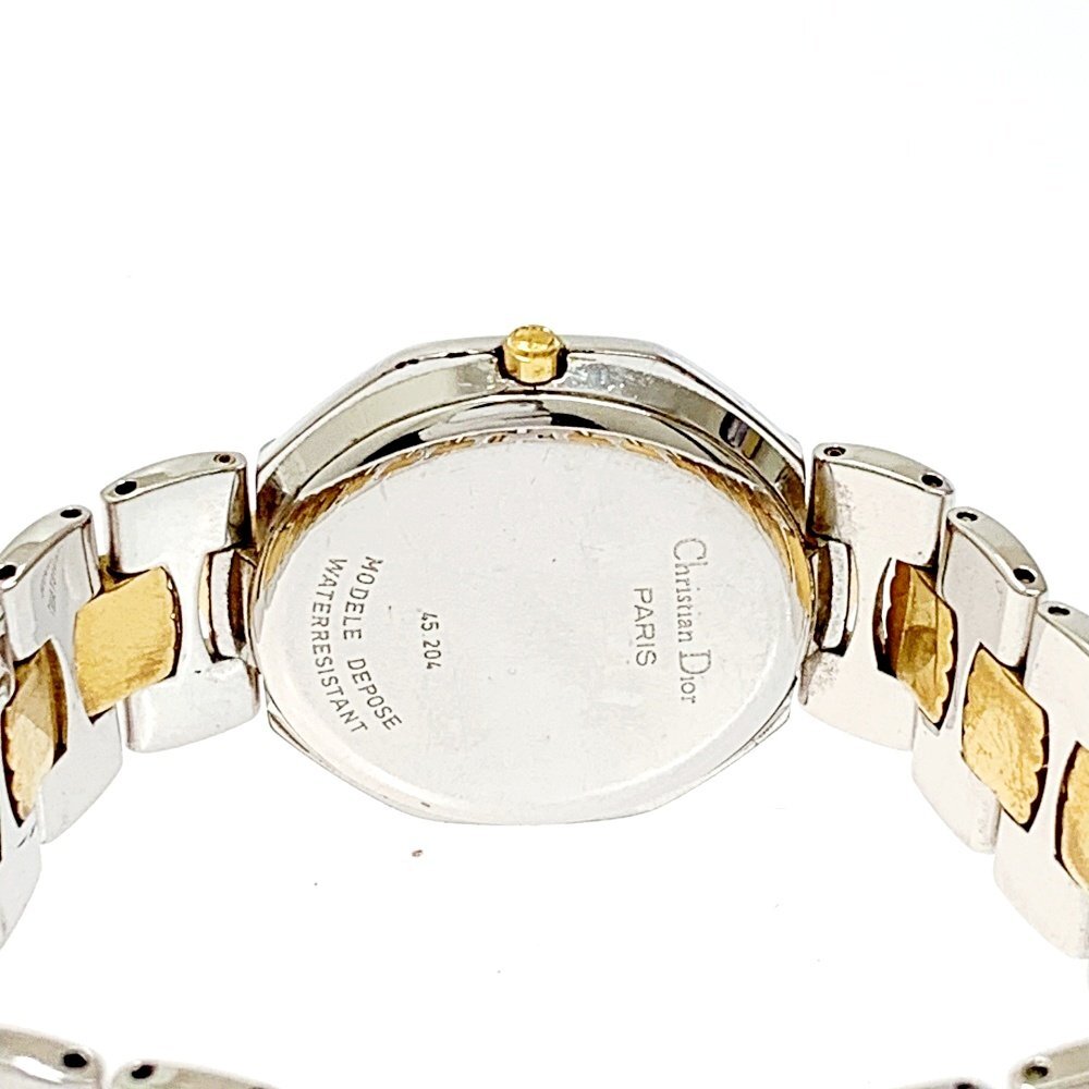 【1円スタート】Christian Dior クリスチャンディオール 45.204 オクタゴン SS×GP ゴールド文字盤 QZ ボーイズ腕時計 ジャンク 256962_画像6