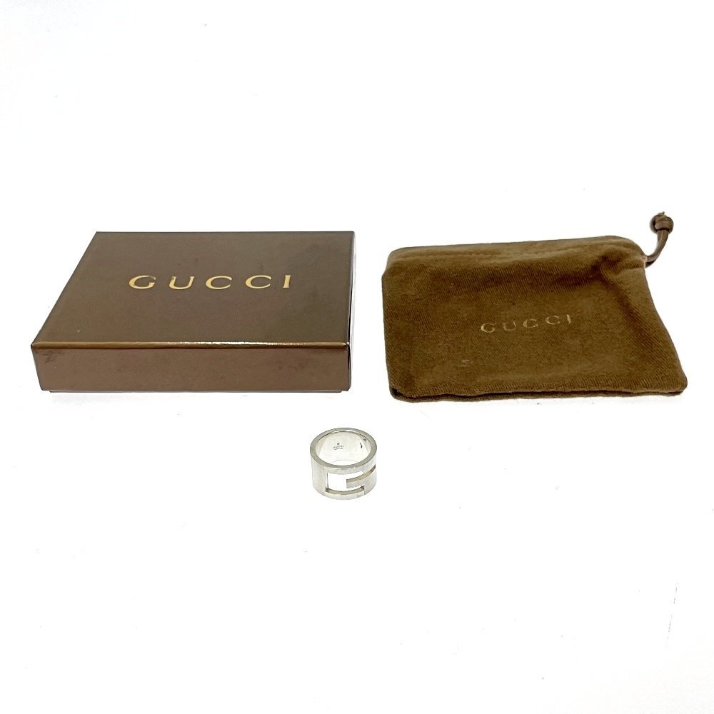 【1円スタート】【箱付き】GUCCI グッチ シルバー ブランデッドG 12.0g 925刻印 指輪 リング 257329の画像7