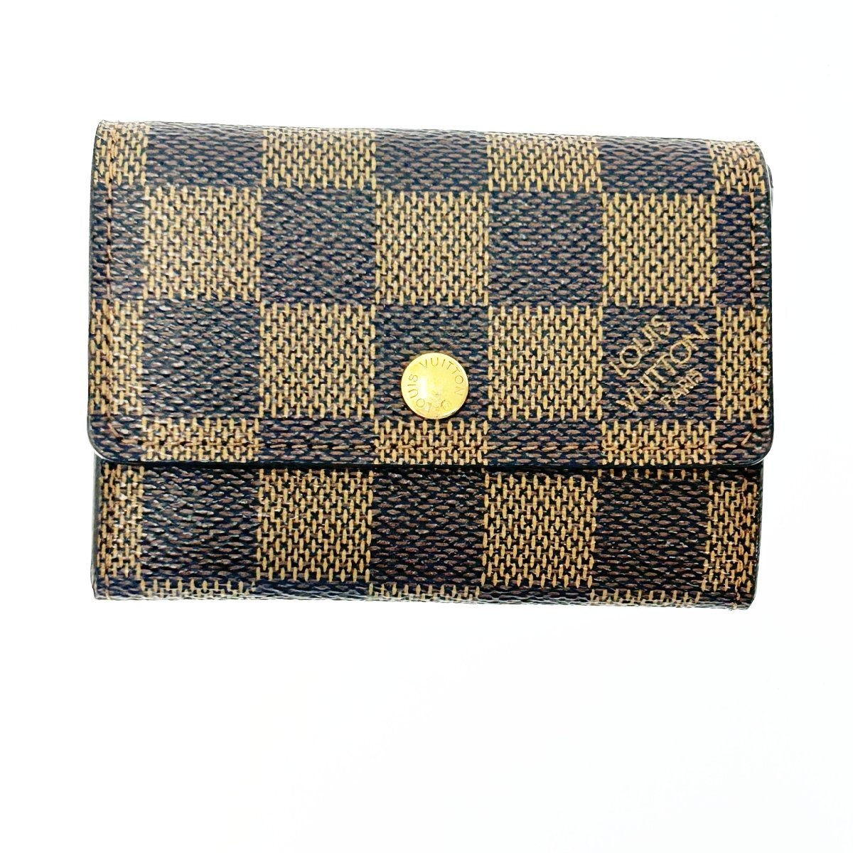 【1円スタート】LOUIS VUITTON ルイ・ヴィトン N61930 ダミエ ポルトモネ プラ ブラウン 小銭入れ コインケース 256040_画像1